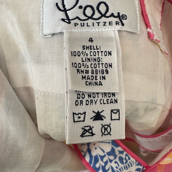 Lily Pulitzer beautiful white label patchwork dress size 4 women’s - Picture 3 of 4